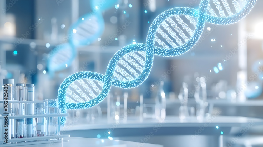 Poster dna double helix in lab setting