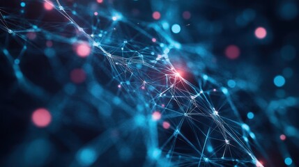 Obraz premium Abstract Network with Glowing Points and Lines