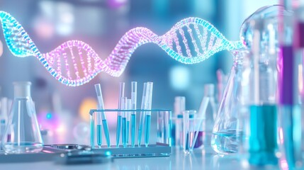 DNA Helix Science Lab Research Glassware Experiment