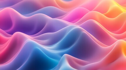 Fototapeta premium Abstract wavy background with gradients of blue, purple, pink and orange.