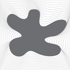 Square blend emblem. Curved line with frame element design