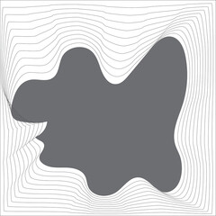 Square blend emblem. Curved line with frame element design