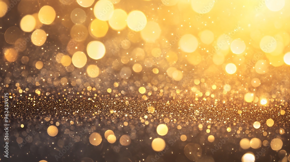 Aufkleber abstract golden bokeh background with glittering texture.