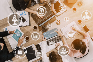 Start Up Business of Creative People Concept - Modern graphic interface showing symbol of...