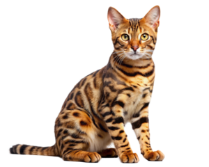 Bengal cat isolated on white background