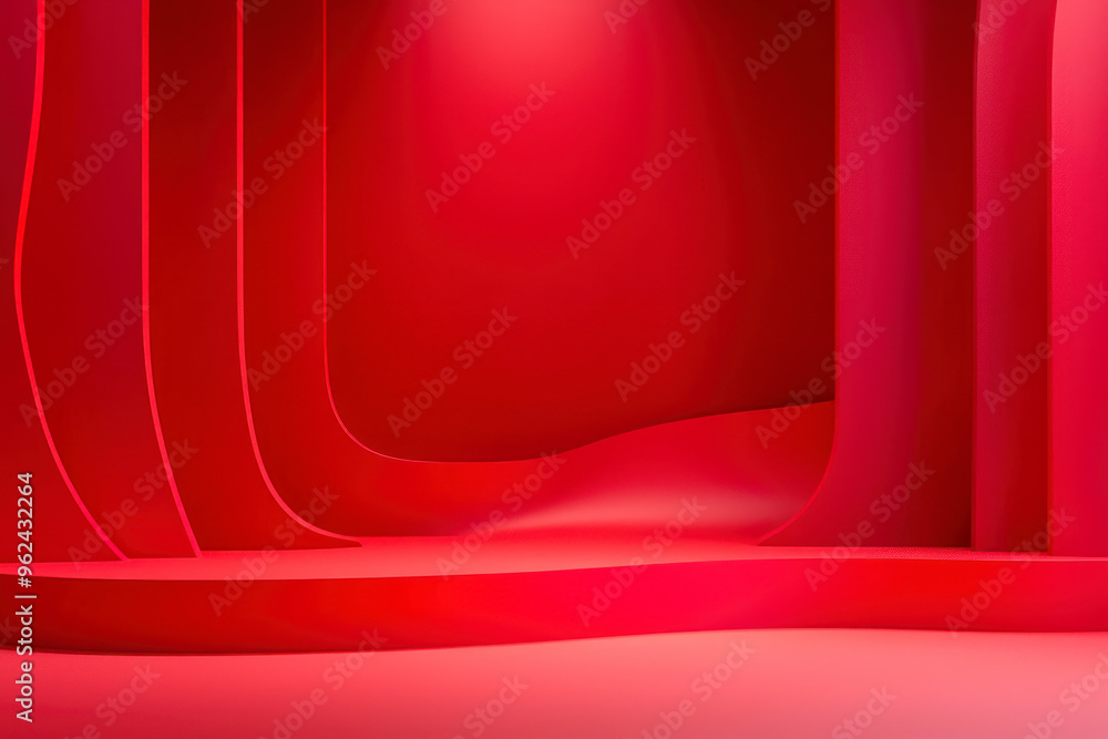 Poster abstract red studio background for product presentation. background for display product.