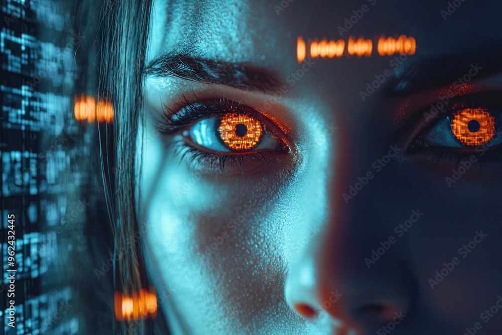 Poster cybernetic attack security, banking and personal data. protecting herself from cyber attacks.