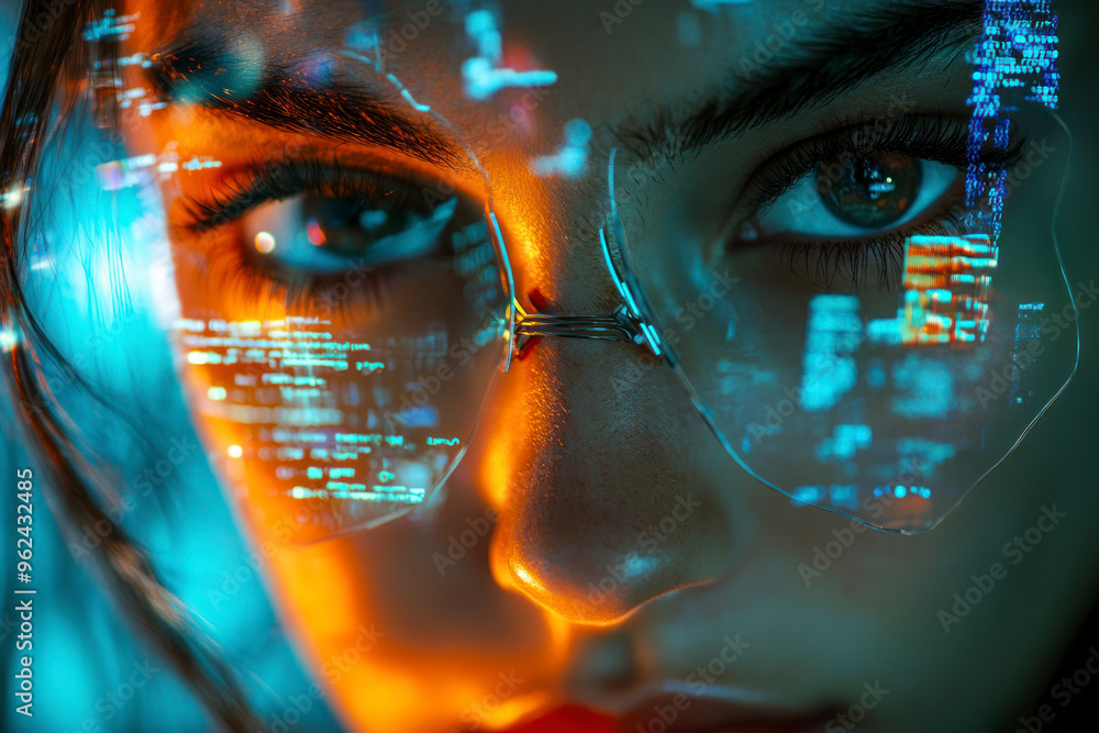 Poster cybernetic attack security, banking and personal data. protecting herself from cyber attacks.
