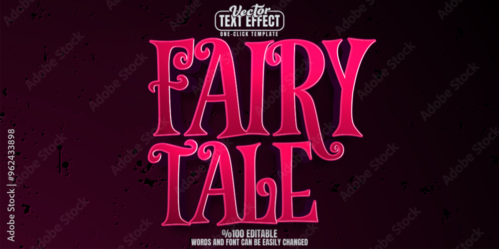 Poster fairy editable text effect, customizable tale and magic 3d font style
