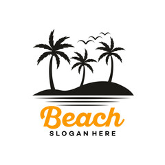 Obraz premium beach logo design template illustration vector