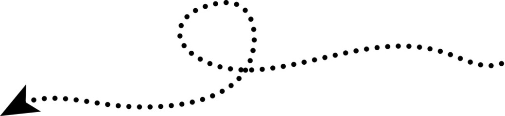 Dotted line arrow icons, directions signs