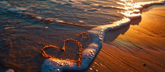 I Love You Written At The Sand Beach Valentines Day