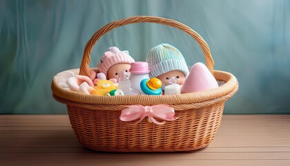 easter basket with easter eggs