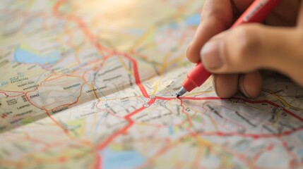 Planning a Trip with a Red Marker