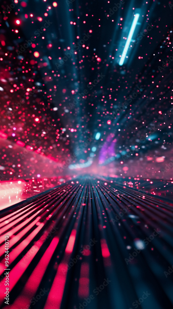 Poster a dynamic display of vibrant lights creates an immersive experience in a digital landscape. colorful