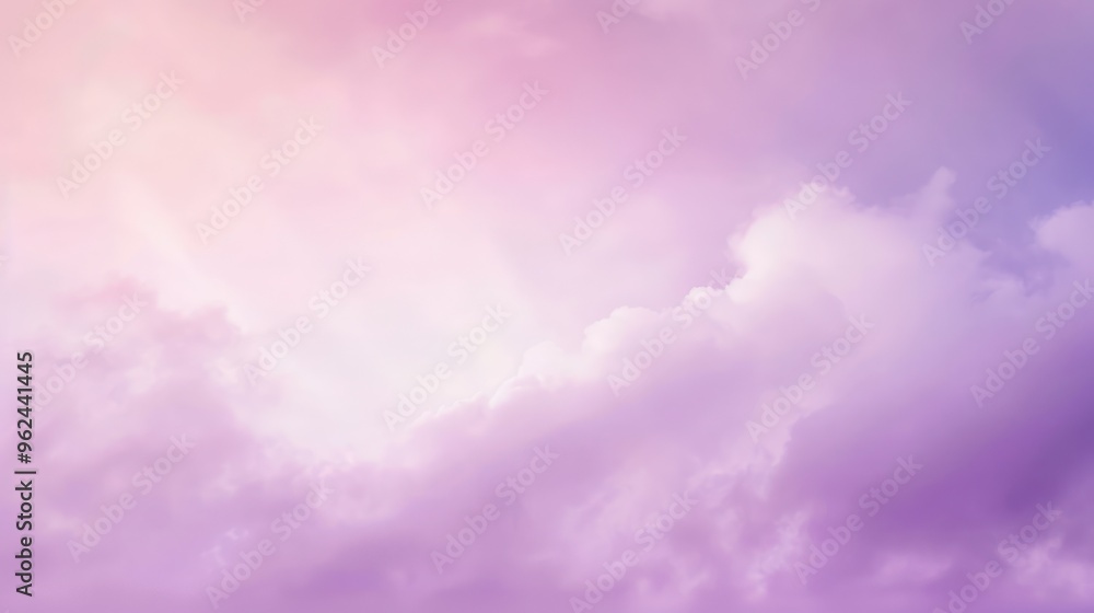 Canvas Prints Dreamy Pink Sky with Fluffy Clouds