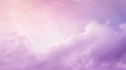 Fototapeta premium Dreamy Pink Sky with Fluffy Clouds