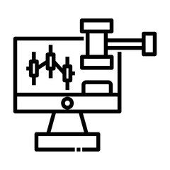 market bidding Line Icon