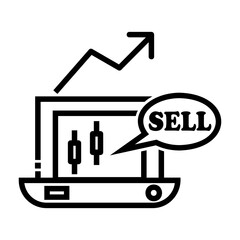 sell stock Line Icon