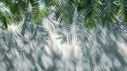 Palm Leaf Shadows Cast on a White Surface