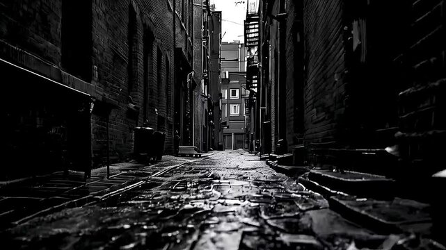 a dark alley
