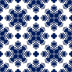 seamless floral pattern indigo

