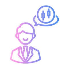 market analyser Line Gradient Icon