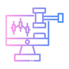 market bidding Line Gradient Icon
