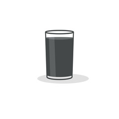 vector illustration of glass cup outline design.