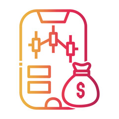 money growth Line Gradient Icon