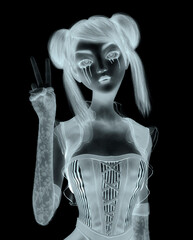 gothic girl in peace and love