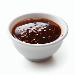 Bowl of sesame, chili and soy sauce.