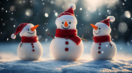 Fototapeta premium Cute Snowman chrismas