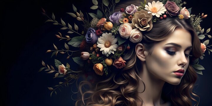 Wector woman face line design .Logo.