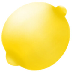 Big yellow lemon on transparent background