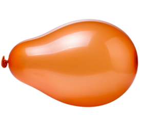 Isolated colorful orange latex balloon