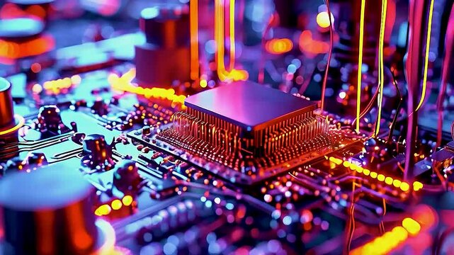 a computer chip  and  other electronic components