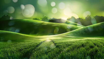 Green leaves on background of nature. Eco-friendly banner for environmental protection