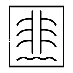 lung bone x Line Icon