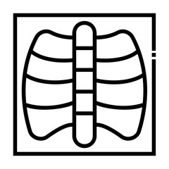 lung bone x Line Icon