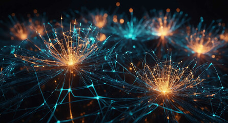 Fototapeta premium Glowing network connections swirl abstract background