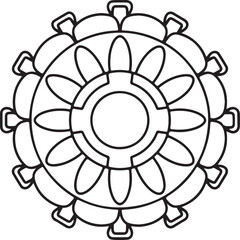 Outline Mandala for coloring book. Decorative round ornament. Anti-stress therapy pattern. Weave design element. Yoga logo, background for meditation poster.
