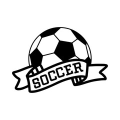 Soccer typography clip art design on plain white transparent isolated background for card, shirt, hoodie, sweatshirt, apparel, card, tag, mug, icon, poster or badge