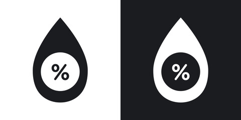 Humidity solid vector icon set in black and white color.