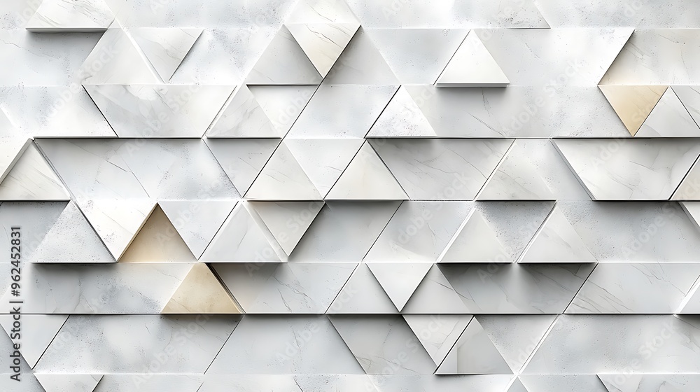 Poster white marble wall texture adorned with abstract triangle patterns brings a modern and sophisticated 