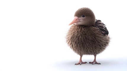 Kiwi Bird on White Background, Photo Realistic, Texture, Pattern Background, Wallpaper, Cover and Screen of Smartphone, PC, Laptop, 9:16 and 16:9 Format
