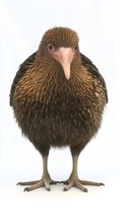 Fototapeta premium Kiwi Bird on White Background, Photo Realistic, Texture, Pattern Background, Wallpaper, Cover and Screen of Smartphone, PC, Laptop, 9:16 and 16:9 Format