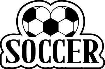 Obraz premium Soccer typography clip art design on plain white transparent isolated background for card, shirt, hoodie, sweatshirt, apparel, card, tag, mug, icon, poster or badge