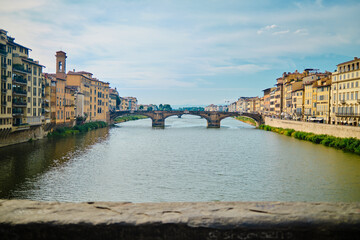 Fototapeta premium View from Ponte Vecchio at summer