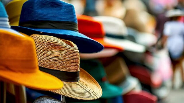 a row of hats